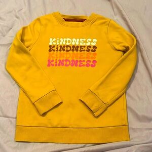Cat & Jack Girls sz 7/8 (M) mustard yellow KINDNESS sweatshirt